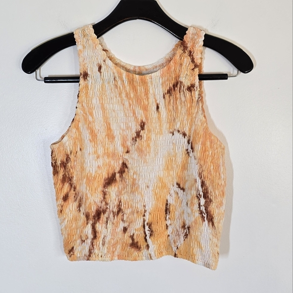 S/W/F Shirred Singlet Cropped Sleeveless Top In Castle Small - Picture 4 of 8